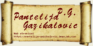 Pantelija Gazikalović vizit kartica